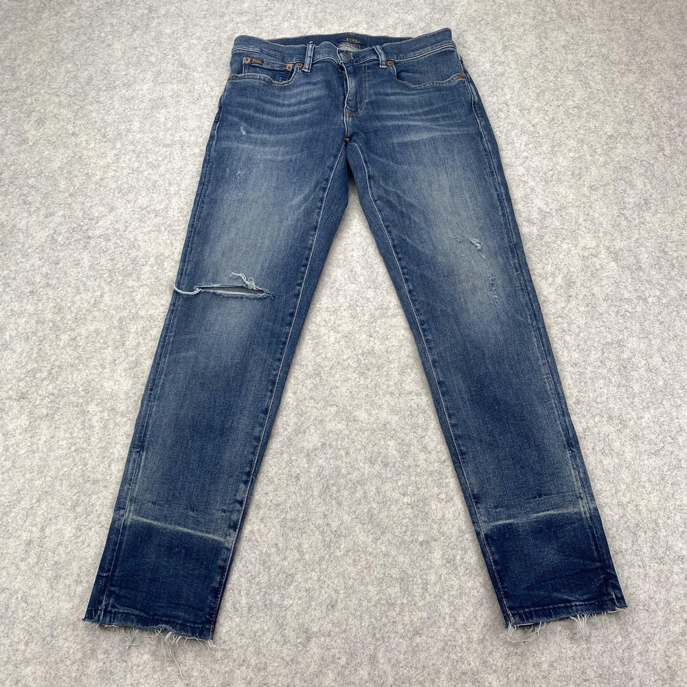 Polo Ralph Lauren The Tompkins Skinny Jeans Womens 27R (28x27) Blue Mid Rise